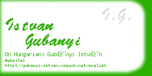 istvan gubanyi business card